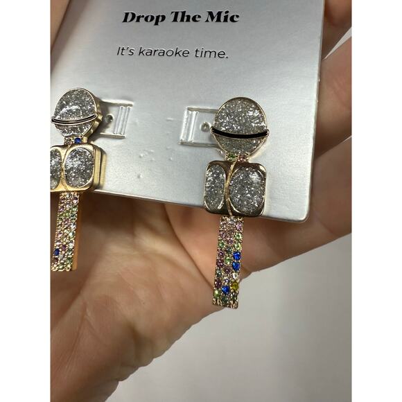Sugarfix Baublebar Drop The Mic Earrings Sparkly Multi-Tone NWT - Picture 2 of 6